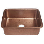 Sinkology - Orwell 23" Undermount Copper Single Bowl Kitchen Sink - Beauty comes in all sizes, and that is true for the Orwell undermount 23-inch copper kitchen sink from Sinkology. This gorgeous, single-bowl sink is priced and designed with families in mind. The pure, solid copper surface is simple to clean with soap and water and the high-quality material is designed to last a lifetime. With seamless undermount installation and an open, single-bowl layout, the Orwell adds a bold statement to your kitchen while maximizing functionality and everyday living. The rich, warm color and hammered surface of the Orwell will make a big impact in any space. Like all Sinkology products, the Orwell comes with Sinkology's Everyday Promise lifetime warranty.