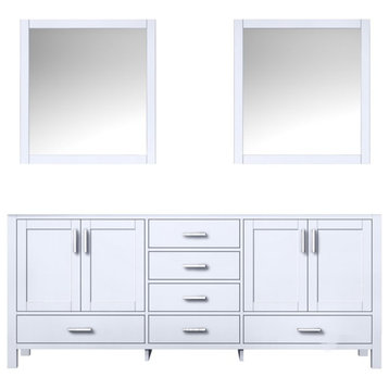 Lexora Home Jacques 80" Double Vanity with Mirrors in White