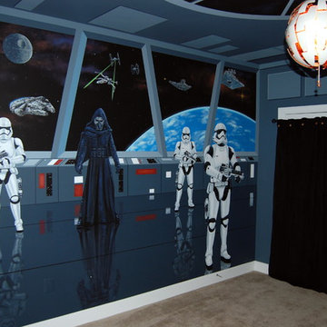 Star Wars: The Force Awakens Murals in a bedroom by Tom Taylor of Mural Art LLC