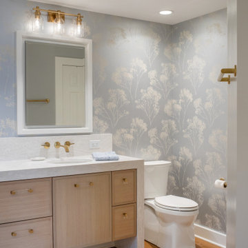 Primary Bathroom Remodel with Waterfall Edge in Madison, WI