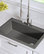 Forteza 33" Drop-In Undermount Granite Composite 1-Bowl Kitchen Sink, Grey