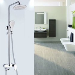 Contemporary Shower Faucet with 8 inch Shower Head + Hand Shower - TSC010 - Tub And Shower Faucet Sets