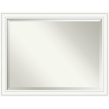 Craftsman White Beveled Wood Wall Mirror - 45 x 35 in.