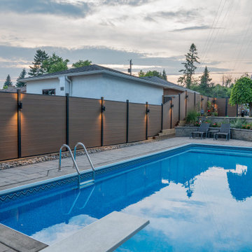 Modern Composite Privacy Fence with Integrated Lighting