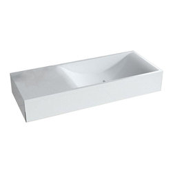 ADM Bathroom Design - ADM Wall Mounted Rectagunlar Sink, White, 20" - Bathroom Sinks