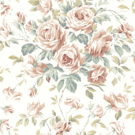 Manon Blush Rose Stitch Wallpaper Sample