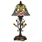 Dale Tiffany - Dale Tiffany TA90215 Peony - One Light Accent Lamp - Shade Included.  Cube: 0.67Peony One Light Accent Lamp Antique Golden Sand Hand Rolled Art Glass *UL Approved: YES *Energy Star Qualified: n/a  *ADA Certified: n/a  *Number of Lights: Lamp: 1-*Wattage:60w E12 bulb(s) *Bulb Included:No *Bulb Type:E12 *Finish Type:Antique Golden Sand