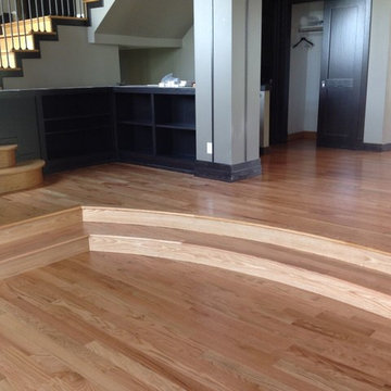 Curved wood stairs