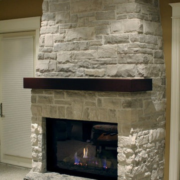 Stone fireplace