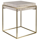 Uttermost - Inda Accent Table - This clean modern accent table showcases an inset ivory burl veneer top supported by a sleek brushed brass plated stainless steel frame.