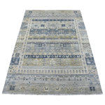 Shahbanu Rugs - Hand-Knotted Taupe Kashkuli Gabbeh Small Animal Figurines Organic Rug, 4'0"x6'0" - This fabulous Hand-Knotted carpet has been created and designed for extra strength and durability. This rug has been handcrafted for weeks in the traditional method that is used to make Rugs. This is truly a one-of-kind piece.