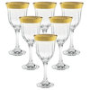 Red Wine Set of 6 Melania Collection Gold