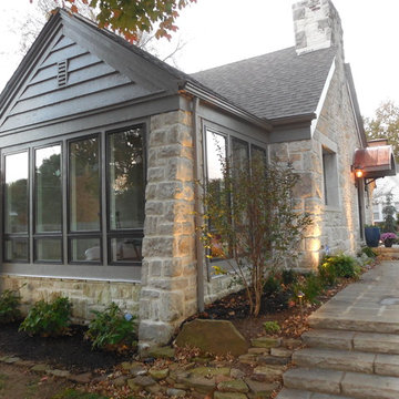 English Cottage Renovation: Standing seam Copper Canopy , Four Season Sun Room