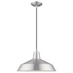 Livex Lighting - Livex Lighting 41183-66 Metal Shade - 16" One Light Mini Pendant - A black finish defines the striking look of the miMetal Shade 16" One  Brushed Aluminum Bru *UL Approved: YES Energy Star Qualified: n/a ADA Certified: n/a  *Number of Lights: Lamp: 1-*Wattage:60w Medium Base bulb(s) *Bulb Included:No *Bulb Type:Medium Base *Finish Type:Brushed Aluminum