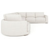Laguna 166" Modular Feather-Cushion Sectional Sofa, Wheat Cream Beige Polyester Tweed, Left-Arm Facing