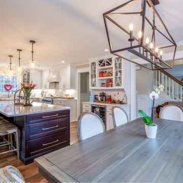 View from dining table into kitchen zone.