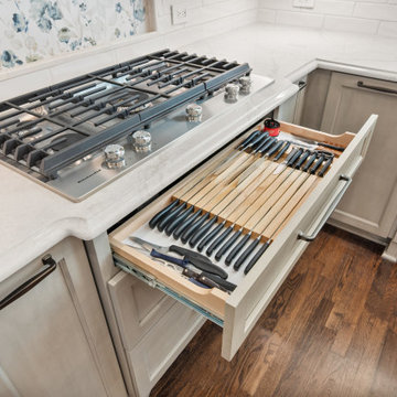 In-Drawer Bamboo Knife Block Organizer after remodel