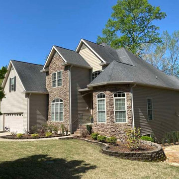 Dark Blue-Gray James Hardie Siding Transformation—Lakefront Home, Fair Play, SC