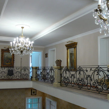 Hand made forged railings in traditional villa