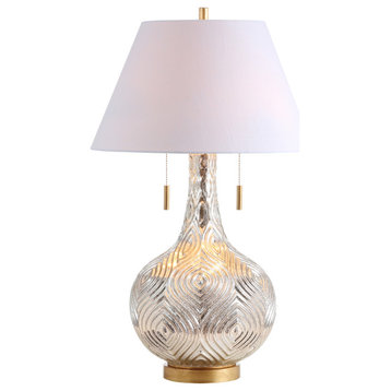 Highland 30.75" Gourd Glass LED Table Lamp, Mercury Silver, Gold