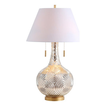 Highland 30.75" Gourd Glass LED Table Lamp, Mercury Silver, Gold