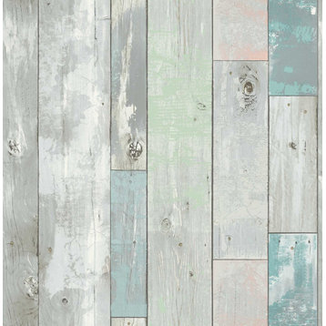 A-Street Prints by Brewster 2540-24016 Restored Deena Turquoise Distressed Wood