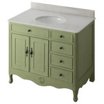 Benton Collection - 38" Distressed Green Daleville Bathroom Sink Vanity, No Mirror No Faucet - Dimensions: 38 x 21 x 35" H