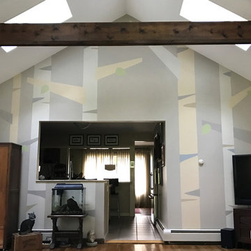 Birch Tree Mural for Cathedral Great Room