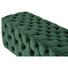 Grace Tufted Bench, Forest Green