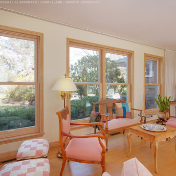 New Wood Windows in Sophisticated Living Room - Renewal by Andersen Long Island