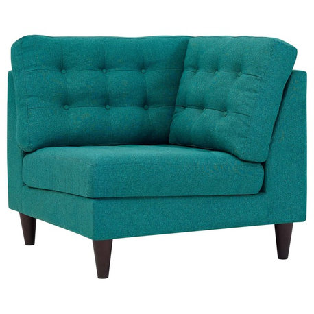 Modern Contemporary Urban Living Sofa Corner Chair, Aqua Blue