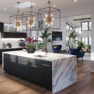 BLACK AND WHITE KITCHEN