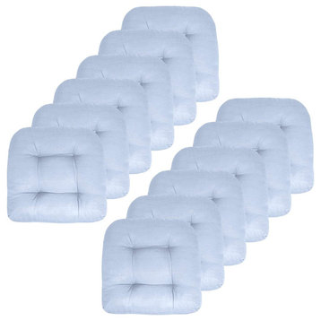 12 Pack Outdoor Cushion, Thick Fill & Square Tufted Cover, Light Blue