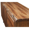 Alpine Furniture Live Edge Wood Dining Server in Light Walnut (Brown)