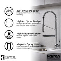 Karran Tumba Single-Handle Pull-Down Sprayer Kitchen Faucet, Chrome