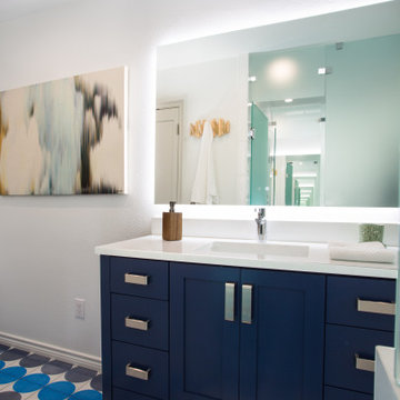 Master Bath with Bold Colors