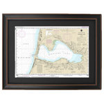 Framed Nautical Maps - Poster Size Framed Nautical Chart, Portage Lake - This poster size Framed Nautical Map covers the waters of Portage Lake. The Framed Nautical Chart is the official NOAA Nautical Chart detailing these waterways off one of our Great Lakes, beautiful Lake Michigan.