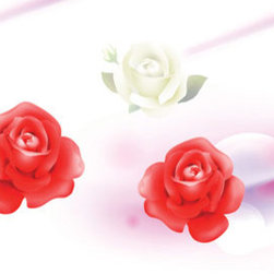 Red roses with green leaf - Canvas Prints - Products