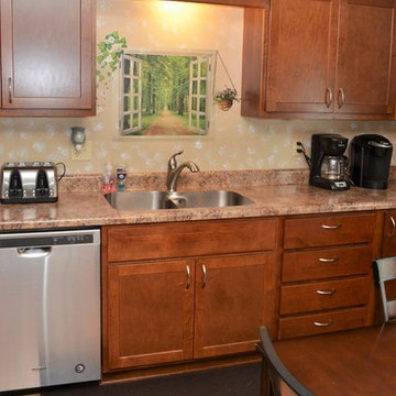 Knox, IN. BaileyTown USA Maple Espresso, Drastic Before and After Kitchen