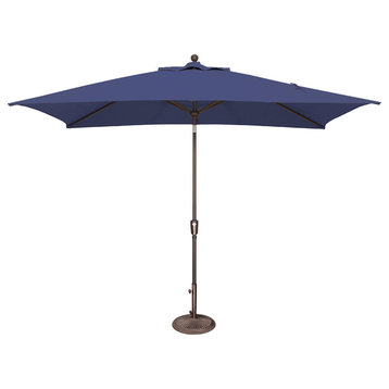 Catalina 6'x10' Push Button Umbrella, Sky Blue, Solefin Fabric