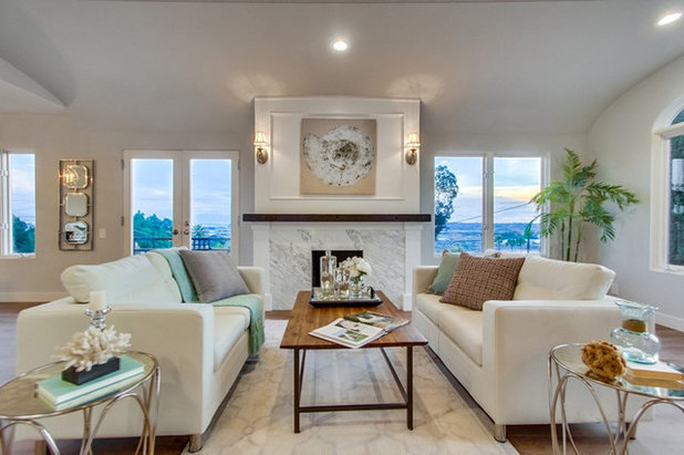 Transitional Living Room by HomeScapes Home Staging San Diego