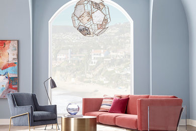 Example of a 1950s family room design in San Francisco