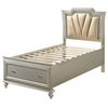 Acme Kaitlyn Twin Bed With Storage PU and Champagne