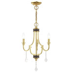 Livex Lighting - Transitional Mini Chandelier, Polished Brass - Bring simple, yet elegant, charm to your living space with this beautiful transitional three light mini chandelier. In polished brass finish with bronze accents, the clear crystals on the mini chandelier provide a understated clean look, that's perfect for any room in your home.