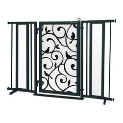 Fusion Gates - Fusion Gate with Songbirds Design, Black, 52"-60" - Dog Gates