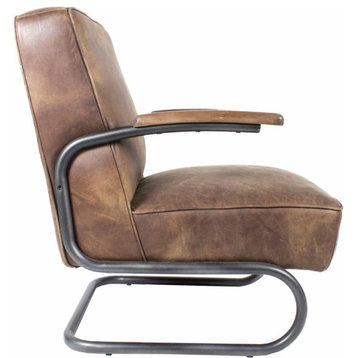 Perth Leather Club Chair - Light Brown, Belen Kox
