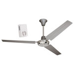 Litex - Litex BR56TBC3M Braswell - 56" Ceiling Fan - The Litex Utility model is dramatic and bold, desiBraswell 56" Ceiling Titanium/Brushed Chr *UL Approved: YES Energy Star Qualified: YES ADA Certified: n/a  *Number of Lights:   *Bulb Included:No *Bulb Type:No *Finish Type:Titanium & Brushed Chrome