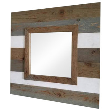 Rustic Slat Mirror, 30"x30"