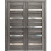 French Double Doors 60 x 80, Quadro 4445 Nebraska Grey & Frosted Glass