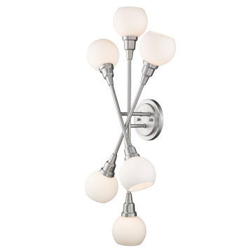 Tian Collection 6 Light Wall Sconce in Brushed Nickel Finish